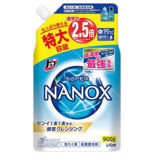 ライオン 洗濯洗剤 トップ スーパーNANOX 詰替 特大 900g