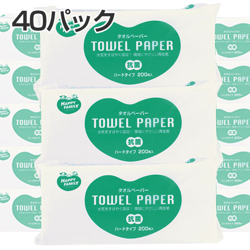 西日本衛材 ペーパータオル 抗菌タオルペーパー 徳用 40パック入